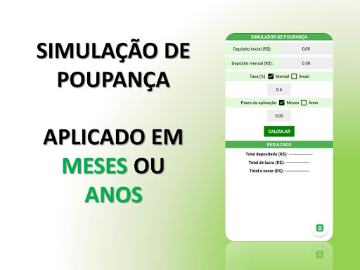 Android application Simulador de poupança screenshort