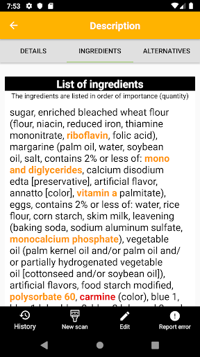 My Vegetarian Scanner Screen 3