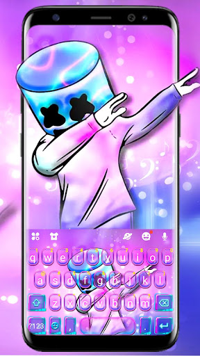 Android application Purple Neon DJ Keyboard Theme screenshort