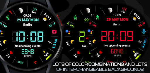 LCD Black digital watch face