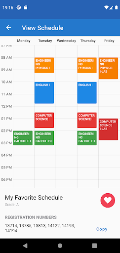Android application ScheduleLab screenshort