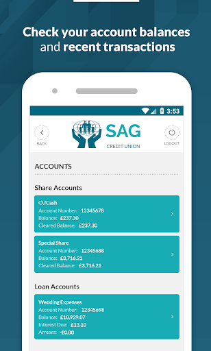 SAG Credit Union Screen 2