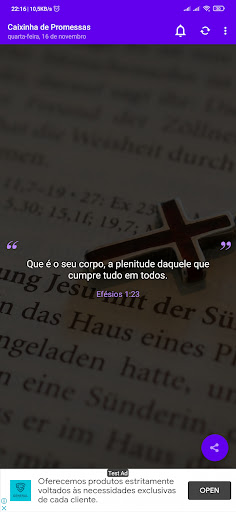 Android application Caixinha de Promessas screenshort