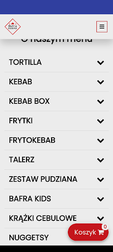 Android application Bafra Kebab Pułtusk screenshort