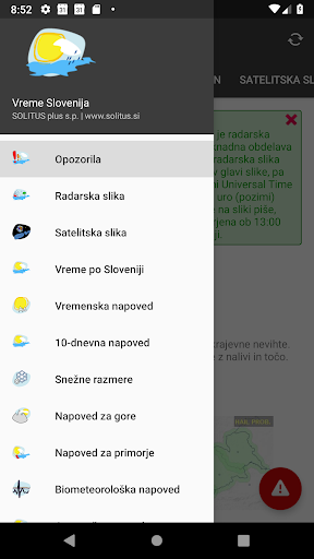 Android application Vreme Slovenija screenshort