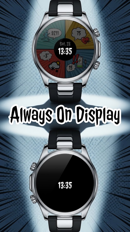 #2. Digital Watchface Comic 2 (Android) Ved: VG Faces