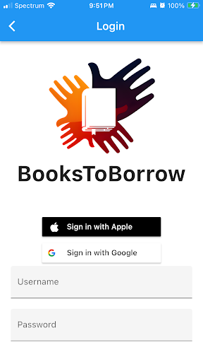 Android application BooksToBorrow screenshort
