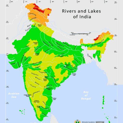 India River Map - नदियाँ नक्शा logo