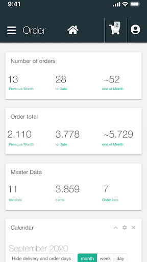 Android application ECHT Order screenshort
