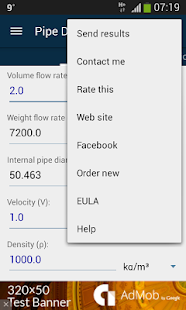 Pipe Diameter Calculator Screenshot