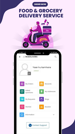 Android application WeDELIVER'S-Food & Grocery App screenshort