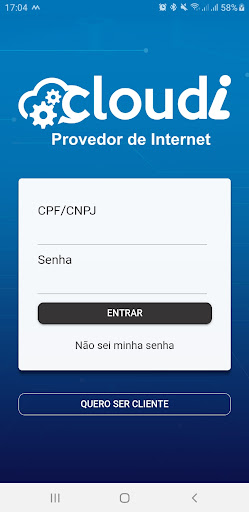 Android application Cloudi Provedor de Internet screenshort