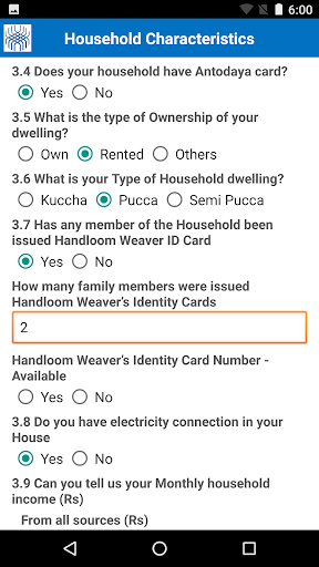 Handloom Census Screen 2