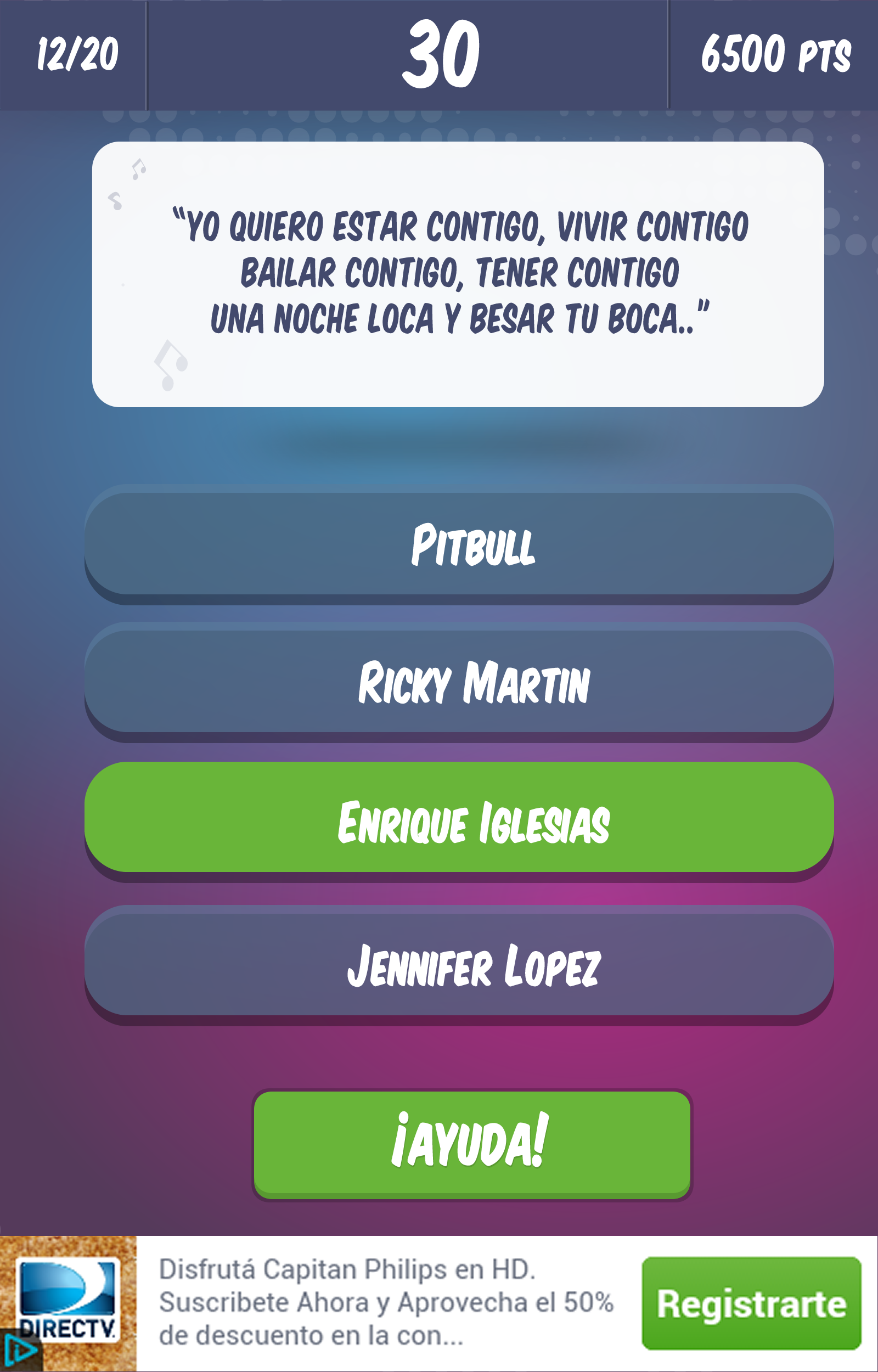 Android application Adivina la Canción screenshort