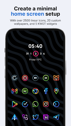 Android application Aline: bold linear icon pack screenshort