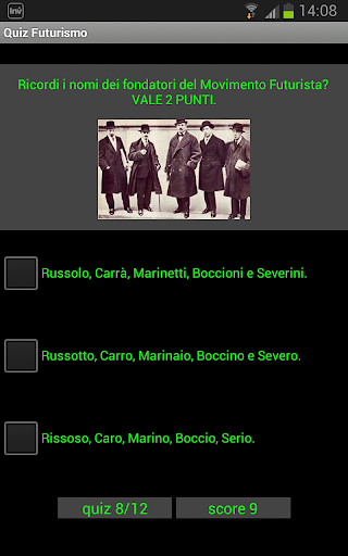 Android application Futurismo Quiz Arte screenshort