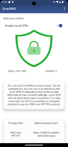 Android application EverDNS - Parental control screenshort