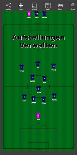 Android application First 11 soccer lineup screenshort