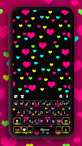 Android application Colorful Love Hearts Keyboard screenshort