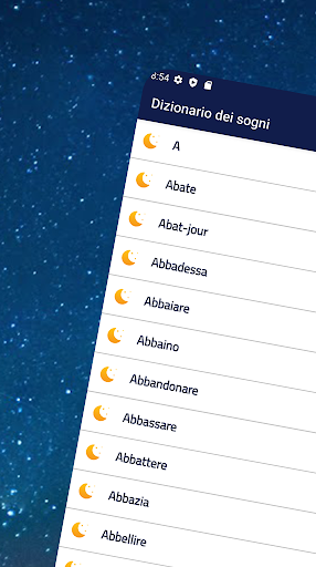 Android application Dizionario dei sogni screenshort