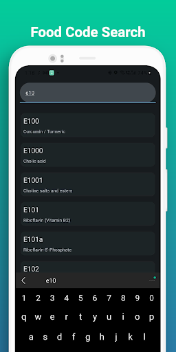 Food codes & scanner Screen 3