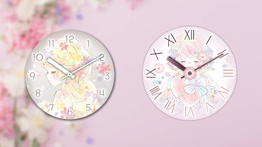 Android application Analog clocks Flowery Kiss screenshort