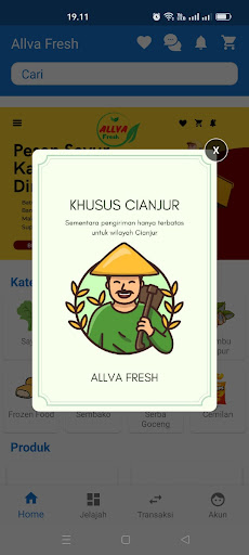 Android application Allva Fresh screenshort