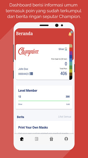 Android application Champion Reward screenshort