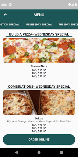 Massimo’s Pizzeria Screen 3