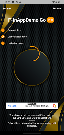F-InApp Demo Screen 3
