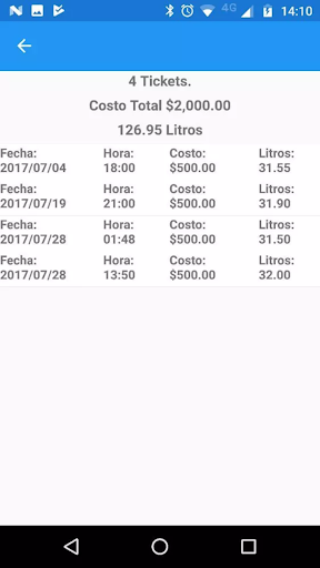 LOSAT Recibos Screen 2