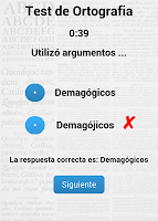 screenshot of Test de Ortografía