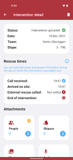 Safe - Intervention collection Screen 2