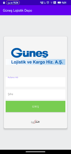 Android application Güneş Lojistik Depo Uygulaması screenshort
