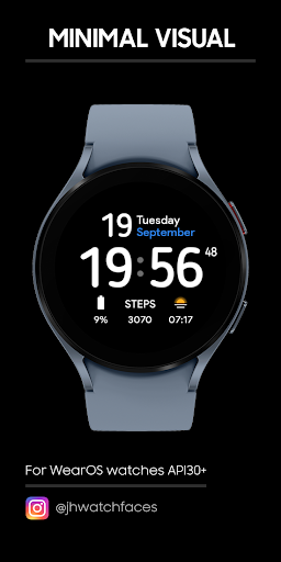 Android application Minimal Visual: Watch face screenshort