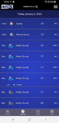 Screenshot of WJHG Weather