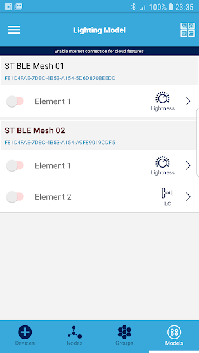 Screenshot of ST BLE Mesh