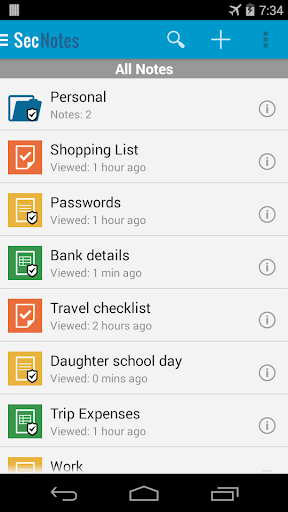 Android application Sec Notes- Secure Notepad screenshort