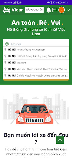 Vicar - Ứng dụng xe ghép