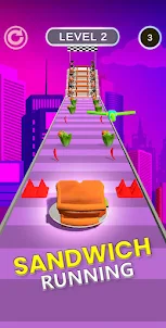Sandwich Running 3D Burger