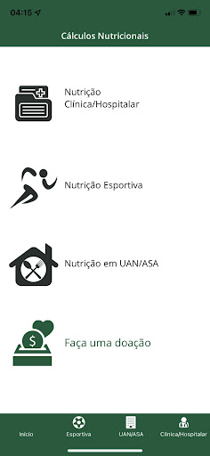 Cálculos Nutricionais Screen 2