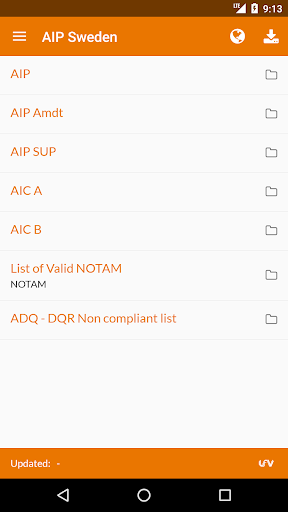Android application AIP Sweden screenshort