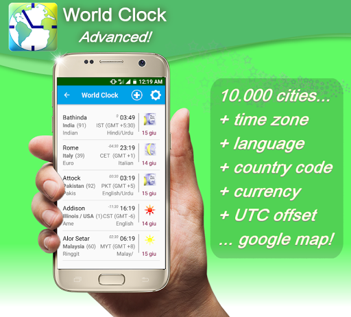 Android application World Clock Advanced screenshort