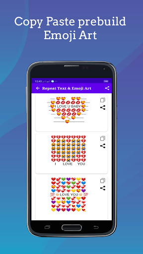 Emoji Art maker Text Repeater Screen 3