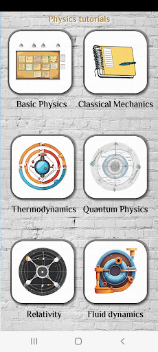 Android application Physics - Tutorials - Lectures screenshort