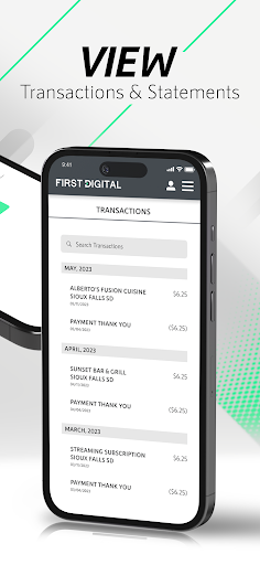 First Digital Card Mobile App Screen 3