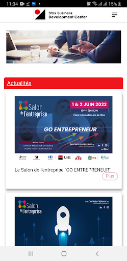 Android application Centre d'affaire de sfax screenshort