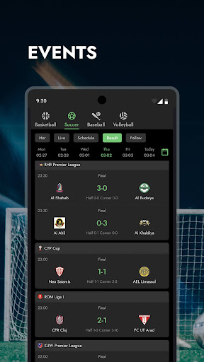 Android application SCOREHUB screenshort