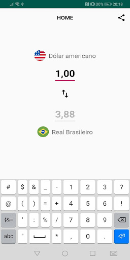 Currency converter Dollar Euro Screen 2