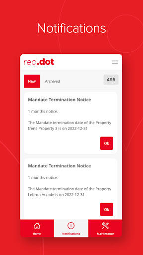 Android application RedDot Rentals screenshort